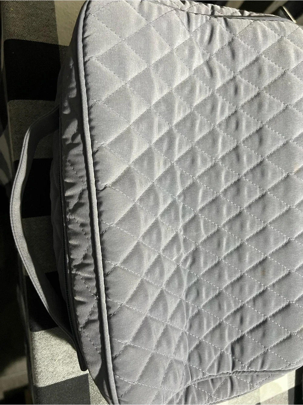 Quilted Gray Vera Bradley travel makeup case